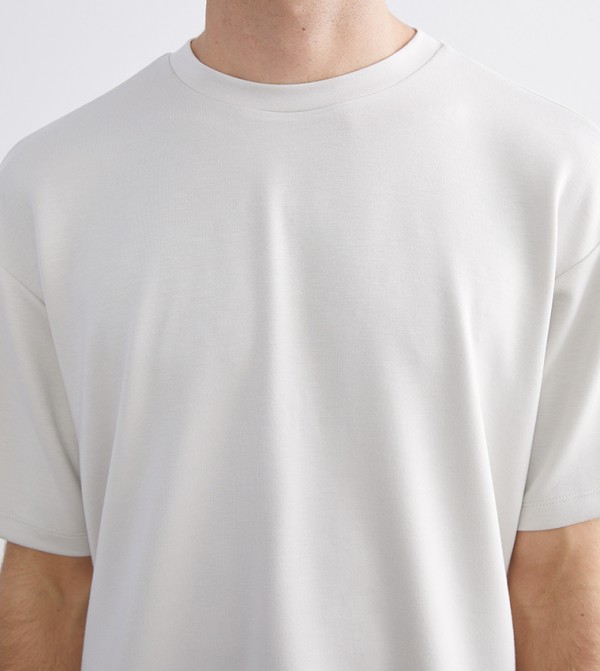 LC Waikiki  T-Shirts - Beige Round Neck T-Shirts