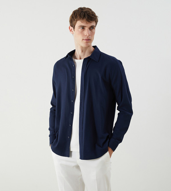 LC Waikiki Shirts - Navy Long Sleeves