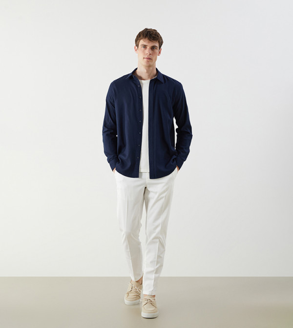 LC Waikiki Shirts - Navy Long Sleeves