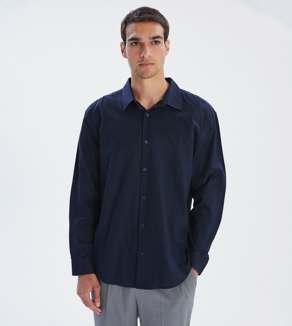 LC Waikiki  Shirts - Navy Long Sleeves