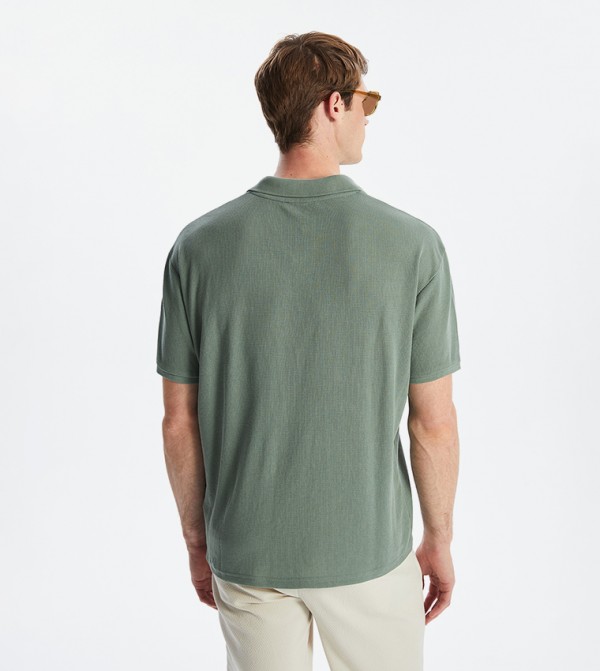 LC Waikiki  T-Shirts - Green Polo T-shirts