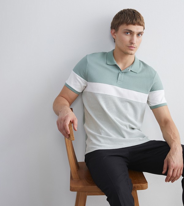 LC Waikiki  T-Shirts - Green Polo T-shirts