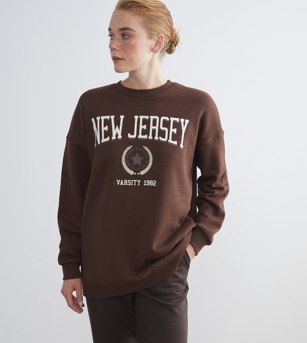 LC Waikiki Long Sleeve T-Shirts - Brown Long Sleeve T-Shirts