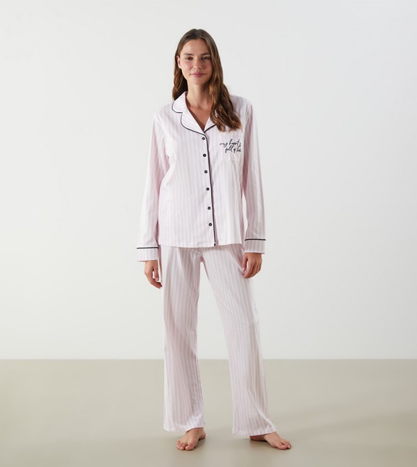 LC Waikiki  Sleepwears & Loungewears - Beige Pyjama Set