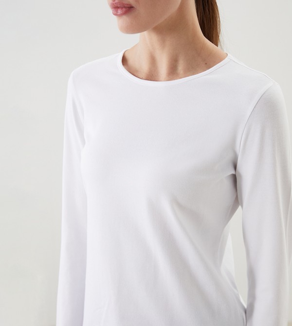 LC Waikiki Long Sleeve T-Shirts - White Long Sleeve T-Shirts