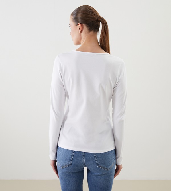 LC Waikiki Long Sleeve T-Shirts - White Long Sleeve T-Shirts