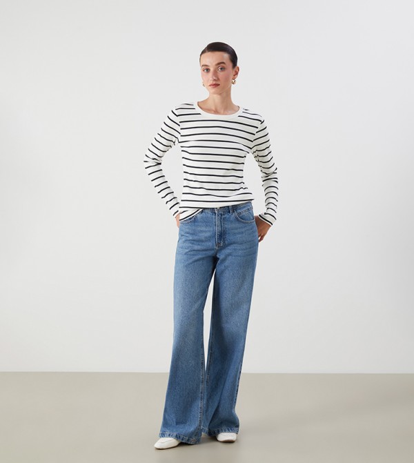 LC Waikiki Long Sleeve T-Shirts - White Long Sleeve T-Shirts