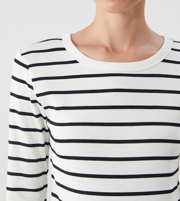 LC Waikiki Long Sleeve T-Shirts - White Long Sleeve T-Shirts