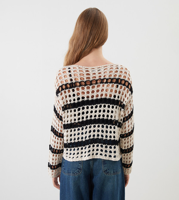 LC Waikiki  Sweaters & Cardigans - Ecru Round Neck Sweaters