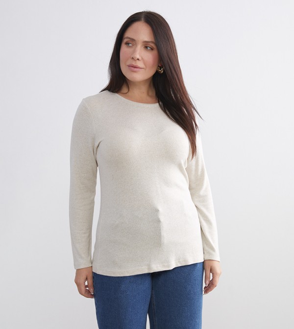 اٍل سي واي كيكي ملابس - أوف وايت Long Sleeve T-Shirts