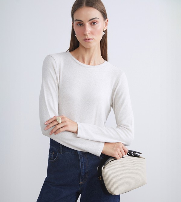 اٍل سي واي كيكي ملابس - أوف وايت Long Sleeve T-Shirts