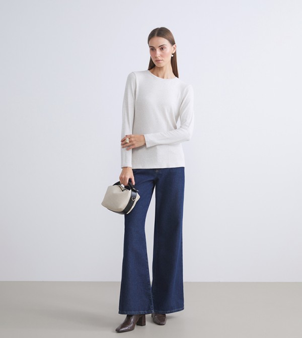 اٍل سي واي كيكي ملابس - أوف وايت Long Sleeve T-Shirts