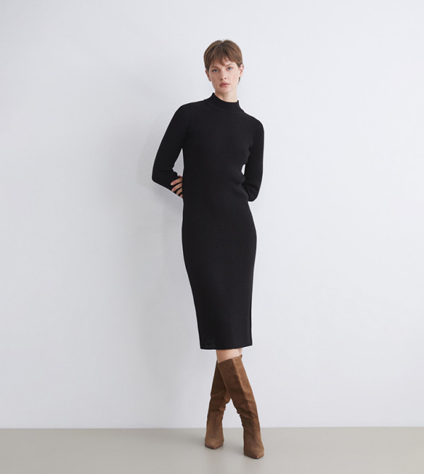 LC Waikiki Dresses - Black Midi Dresses