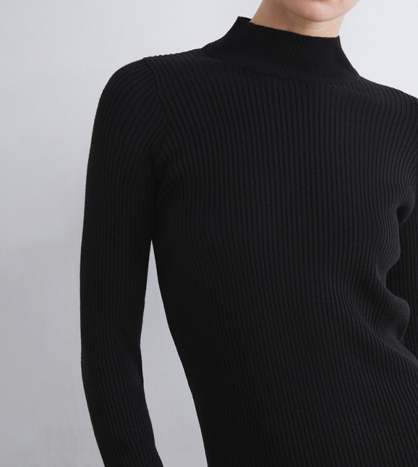 LC Waikiki Dresses - Black Midi Dresses