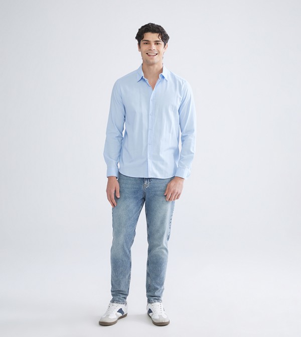 LC Waikiki  Shirts - Blue Long Sleeves