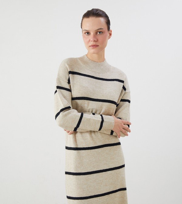 LC Waikiki  Dresses - Beige Midi Dresses