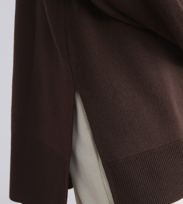 LC Waikiki  Clothing - Brown Round Neck Sweaters