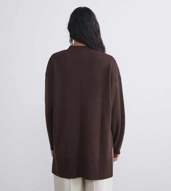 LC Waikiki  Clothing - Brown Round Neck Sweaters