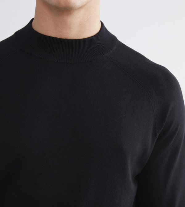 اٍل سي واي كيكي  ملابس - أسود Round Neck Sweaters