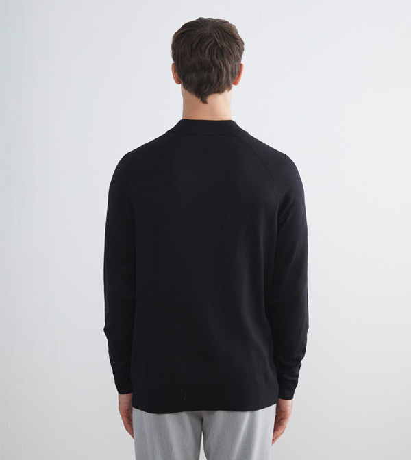 اٍل سي واي كيكي  ملابس - أسود Round Neck Sweaters