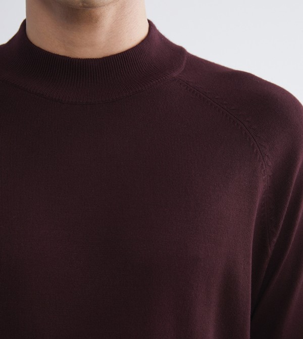 اٍل سي واي كيكي  ملابس - بورغندي Turtle neck Sweaters