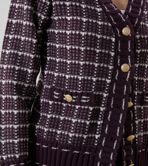 LC Waikiki Sweaters & Cardigans - Burgundy Cardigans