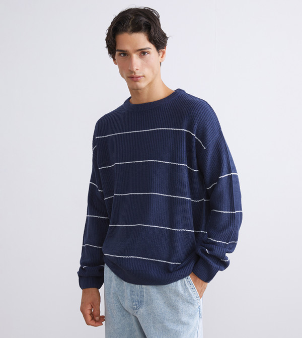 اٍل سي واي كيكي  سترات و كارديغانات  - أزرق Round Neck Sweaters