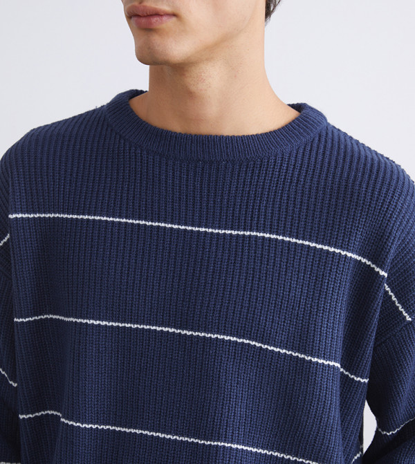 اٍل سي واي كيكي  سترات و كارديغانات  - أزرق Round Neck Sweaters