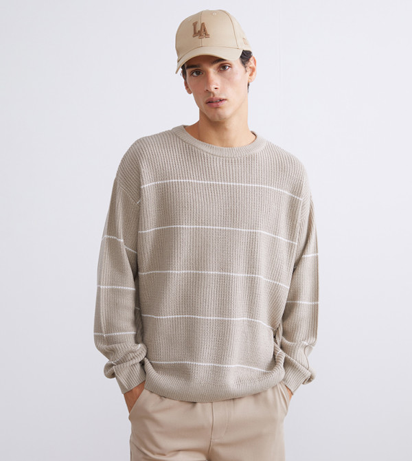 LC Waikiki Sweaters & Cardigans - Beige Round Neck Sweaters