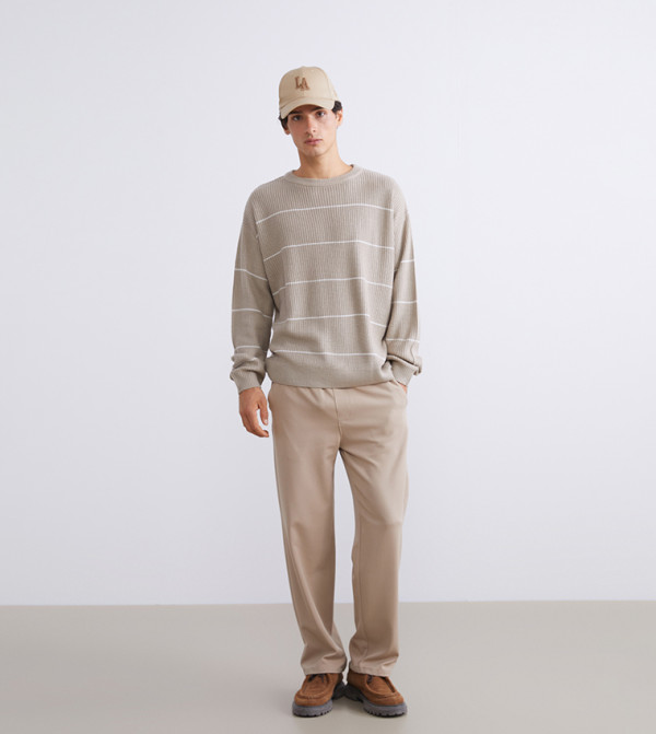 LC Waikiki Sweaters & Cardigans - Beige Round Neck Sweaters