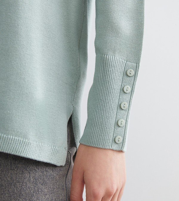 LC Waikiki LC Waikiki - Light Green Round Neck Sweaters