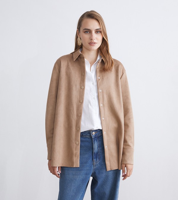 اٍل سي واي كيكي  بلوزات - بني فاتح قمصان