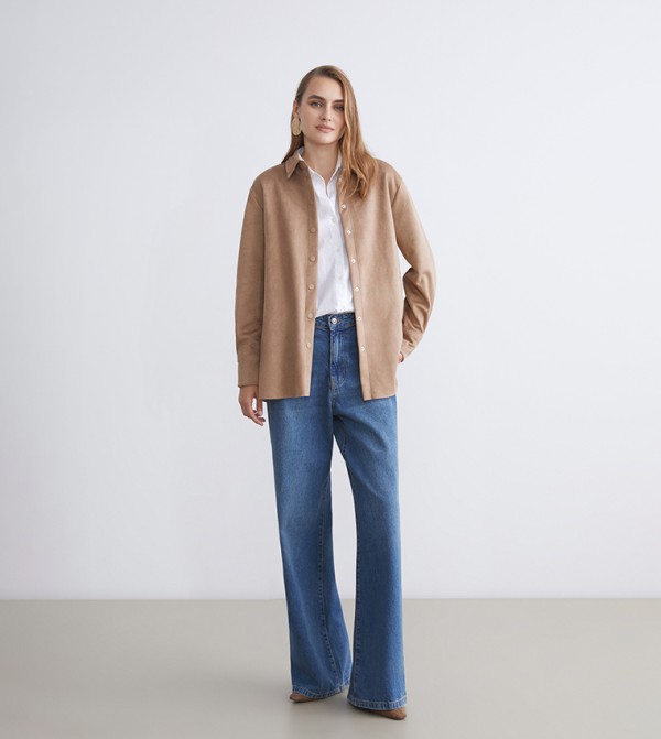 اٍل سي واي كيكي  بلوزات - بني فاتح قمصان