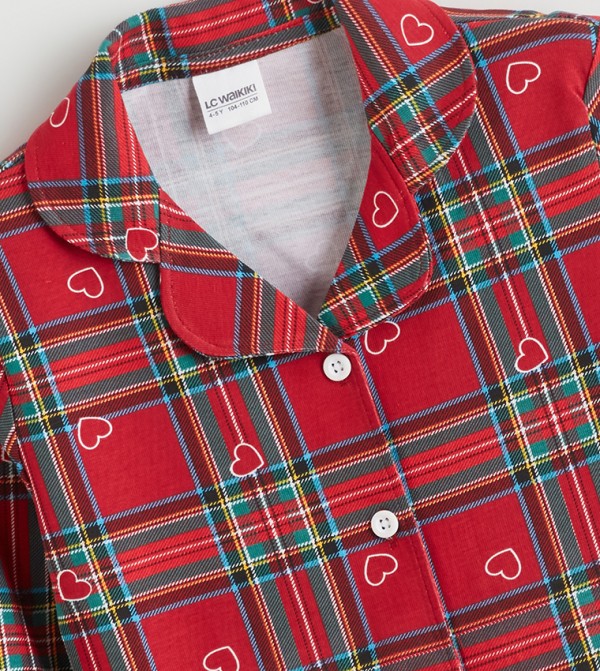 اٍل سي واي كيكي  comfy-edit - أحمر مجموعات بلايز وبيجامة