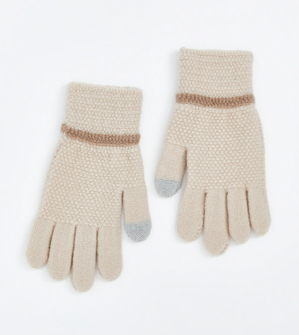 اٍل سي واي كيكي  قفازات - بيج فاتح  Knit