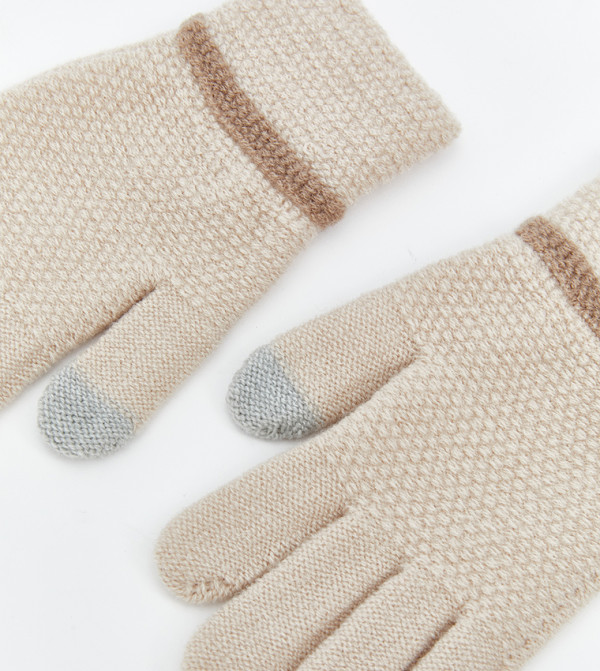 اٍل سي واي كيكي  قفازات - بيج فاتح  Knit