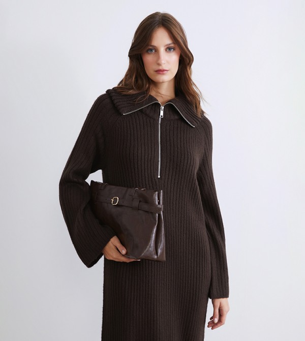 LC Waikiki  Midi Dresses - Brown Midi Dresses