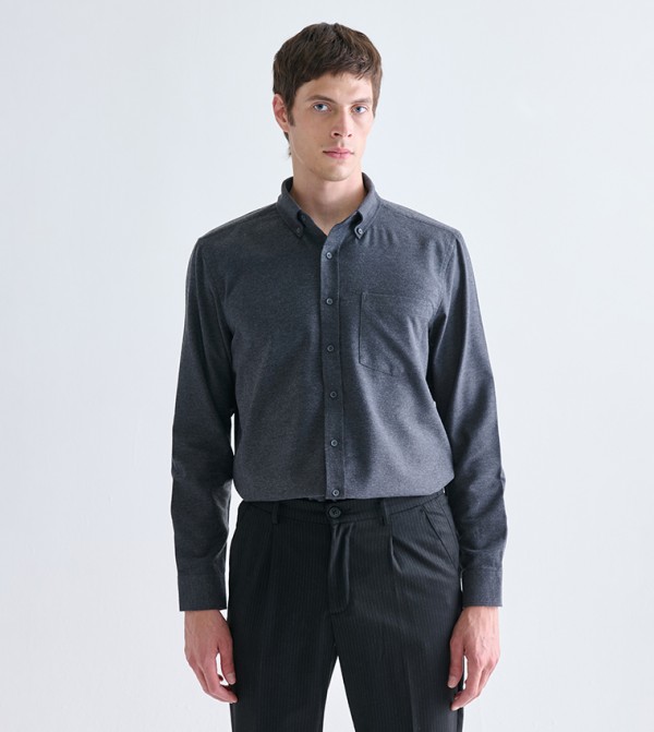 LC Waikiki  Shirts - Grey Long Sleeves