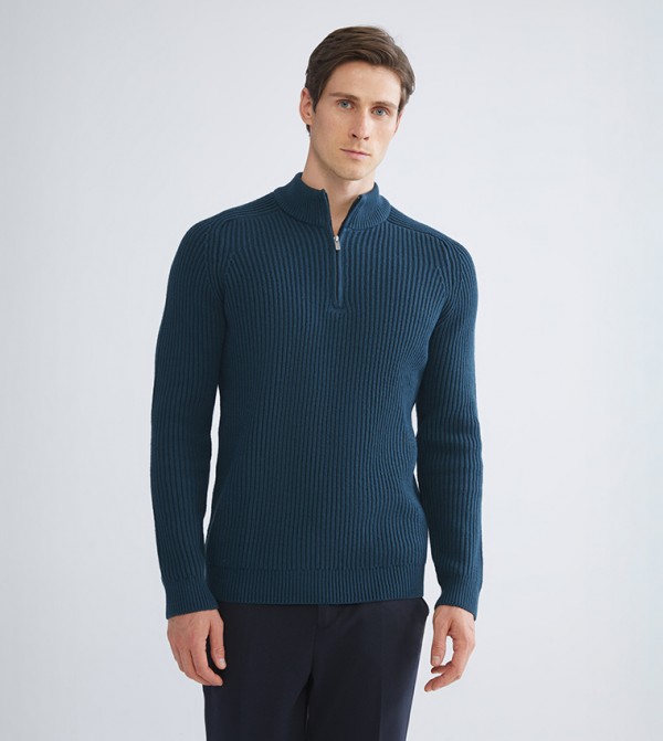 اٍل سي واي كيكي اٍل سي واي كيكي - أزرق مخضر Turtle neck Sweaters