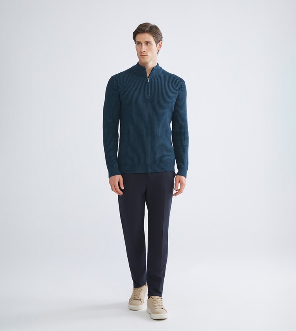 اٍل سي واي كيكي اٍل سي واي كيكي - أزرق مخضر Turtle neck Sweaters