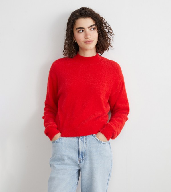 LC Waikiki Sweaters - Red Turtle neck Sweaters