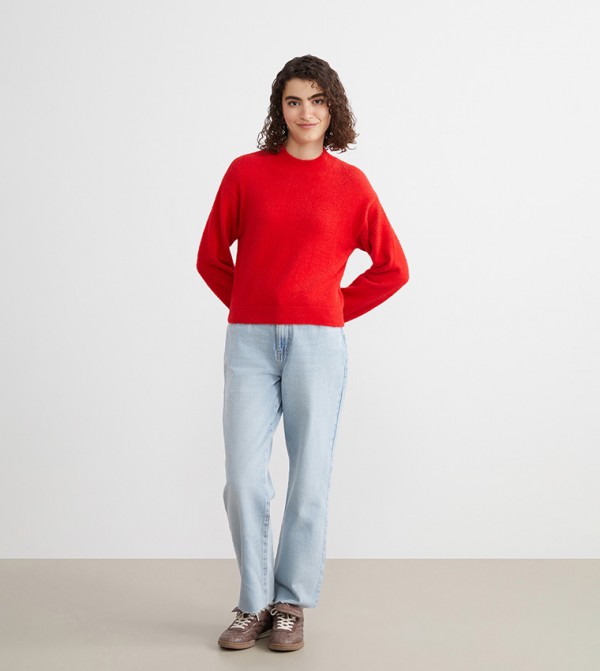 LC Waikiki Sweaters - Red Turtle neck Sweaters