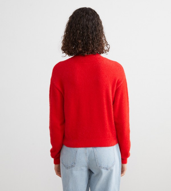 LC Waikiki Sweaters - Red Turtle neck Sweaters