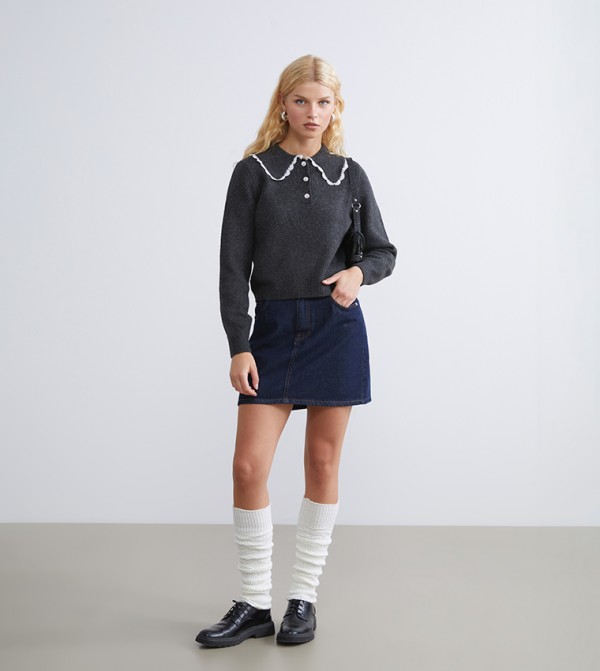 اٍل سي واي كيكي  بلوزات - فحمي Casual Tops