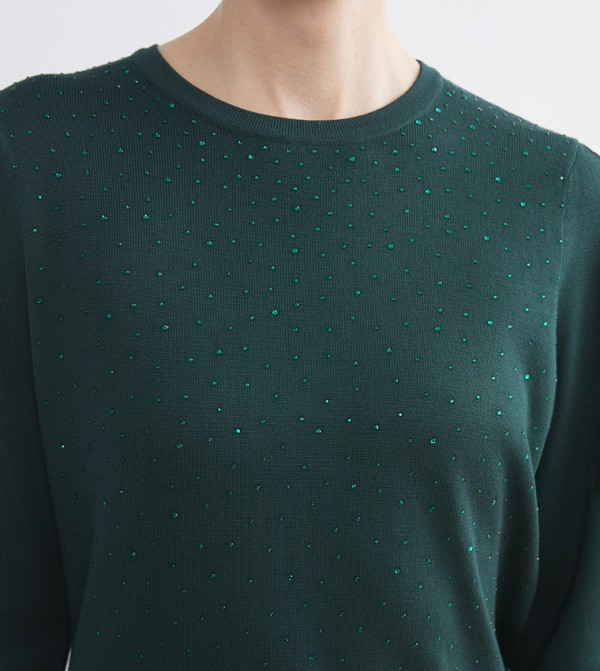 LC Waikiki  - Green Round Neck Sweaters