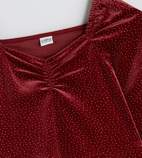 LC Waikiki  Party Dress - Maroon Party Dress