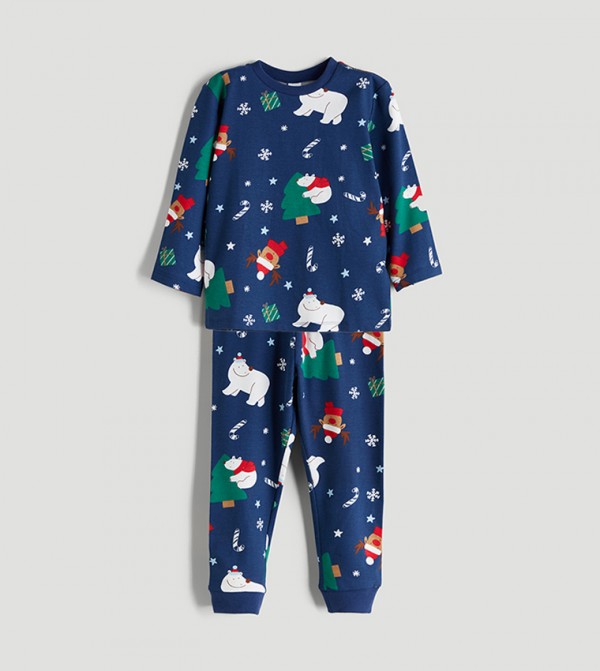 اٍل سي واي كيكي  comfy-edit - أزرق بحري داكن مجموعات بلايز وبيجامة