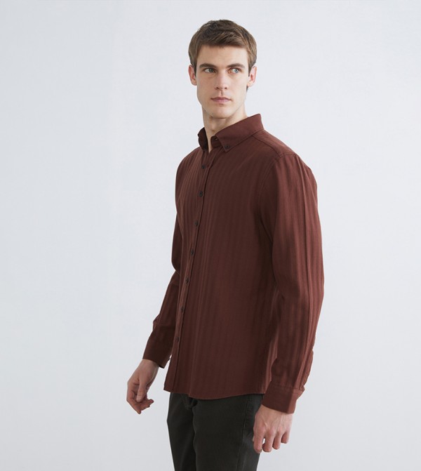 LC Waikiki  Shirts - Brown Long Sleeves