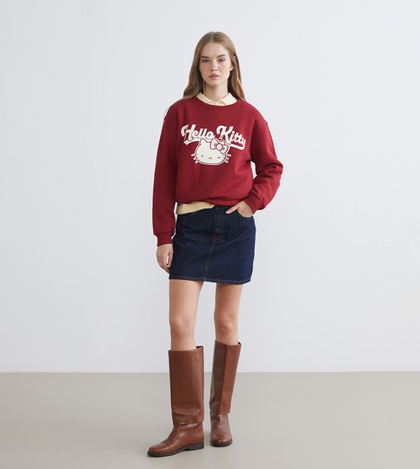 LC Waikiki Hoodies & Sweatshirts - Burgundy Sweatshirts