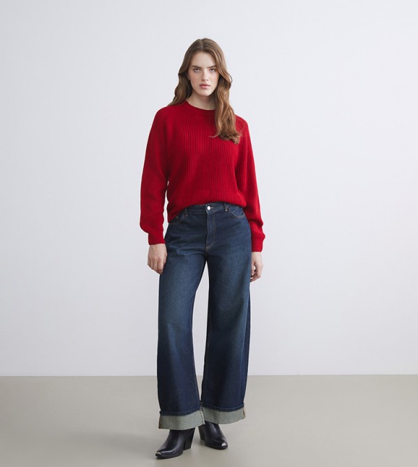 LC Waikiki LC Waikiki - Red Round Neck Sweaters